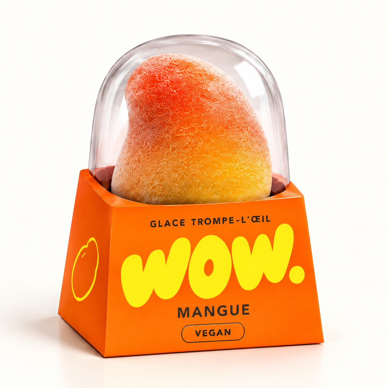Glace WOW. dans son packaging coloré — Mangue